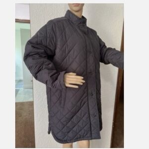 WP WEATHERPROOF Women's Lightweight Pockets Long Quilted Jacket Black XL NEW